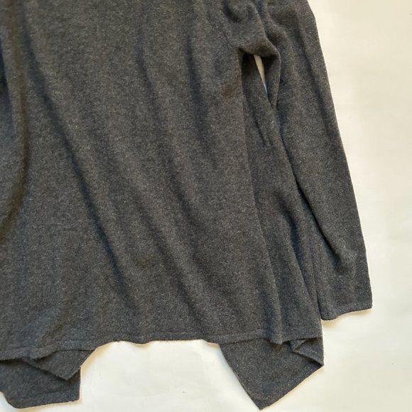 Saks Fifth avenue gray 100% cashmere crystal beaded Sweater open Cardigan size M - Picture 12 of 14